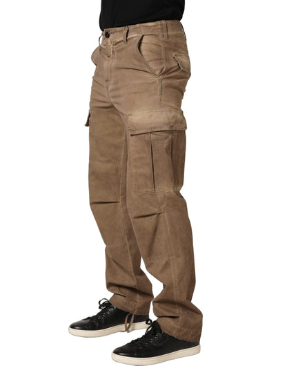 Pantalon cargo droit Dolce & Gabbana marron taille mi-haute