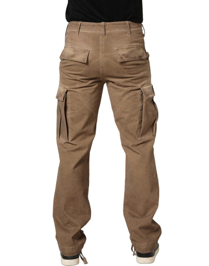 Pantalon cargo droit Dolce & Gabbana marron taille mi-haute