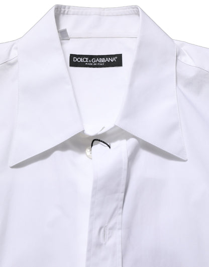 Camisa de vestir formal sin mangas de algodón blanco de Dolce & Gabbana