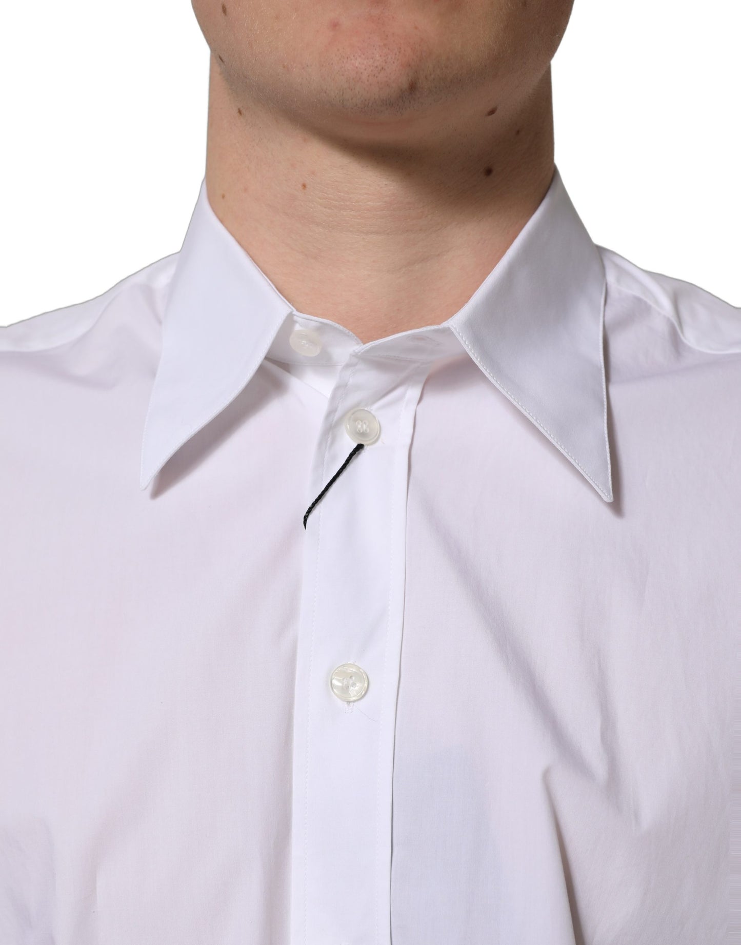 Camisa de vestir formal sin mangas de algodón blanco de Dolce & Gabbana