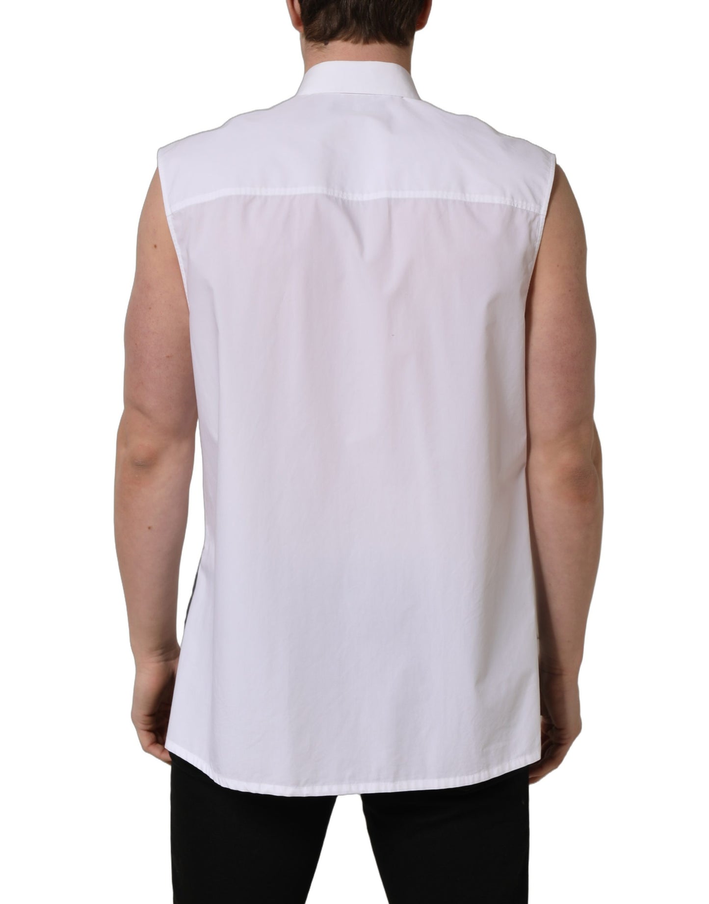 Chemise habillée Dolce & Gabbana en coton blanc sans manches