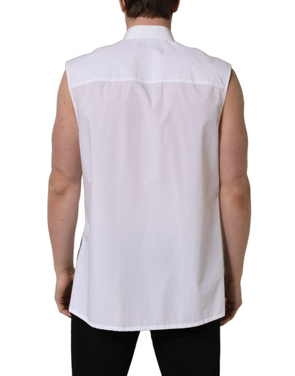 Chemise habillée Dolce & Gabbana en coton blanc sans manches