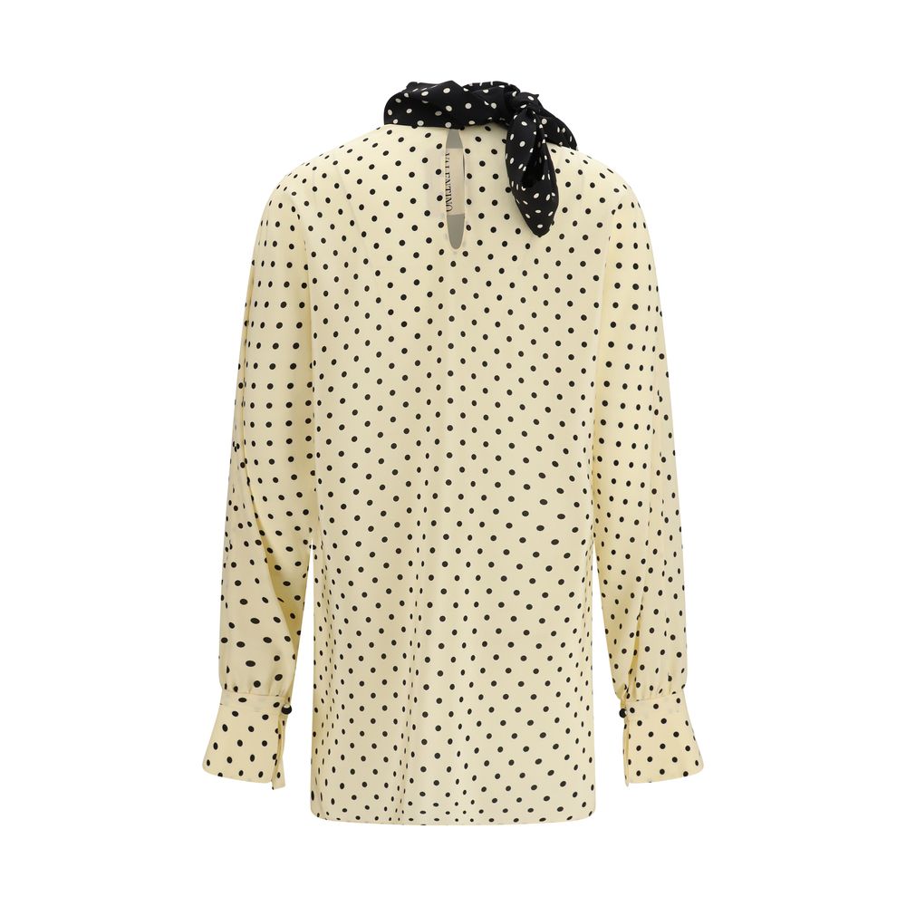 Blusa de seda beige Valentino