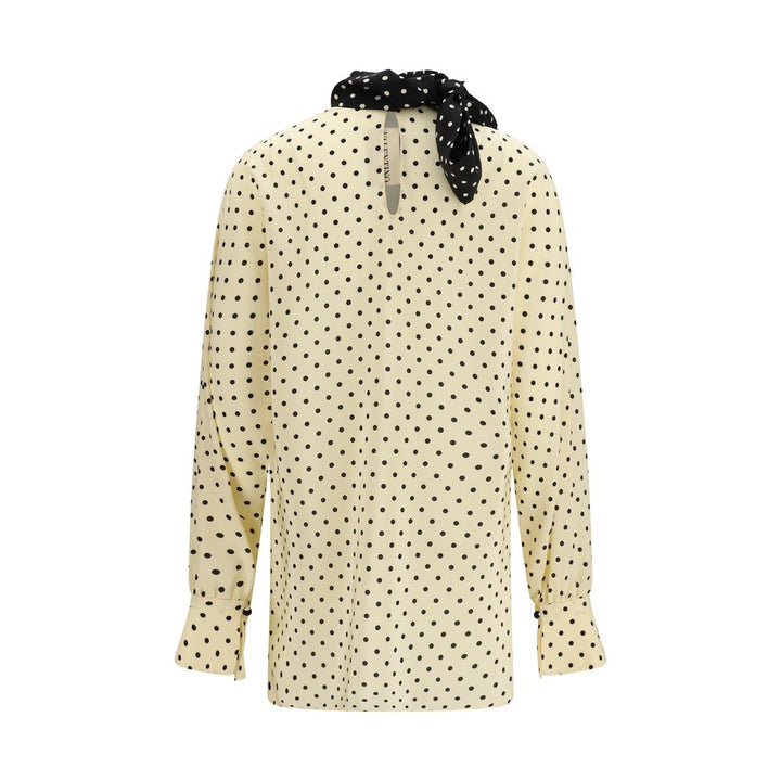 Blusa de seda beige Valentino