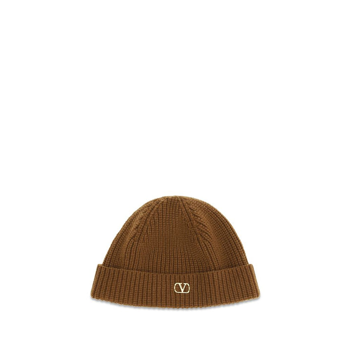 Bonnet Valentino Garavani en cachemire marron