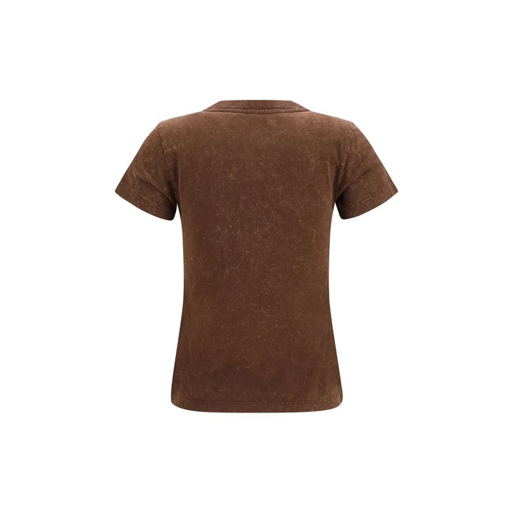 Ganni Brown Cotton T-Shirt