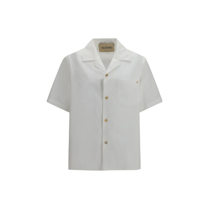 Camisa de manga corta de algodón blanca de Valentino