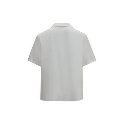 Camisa de manga corta de algodón blanca de Valentino