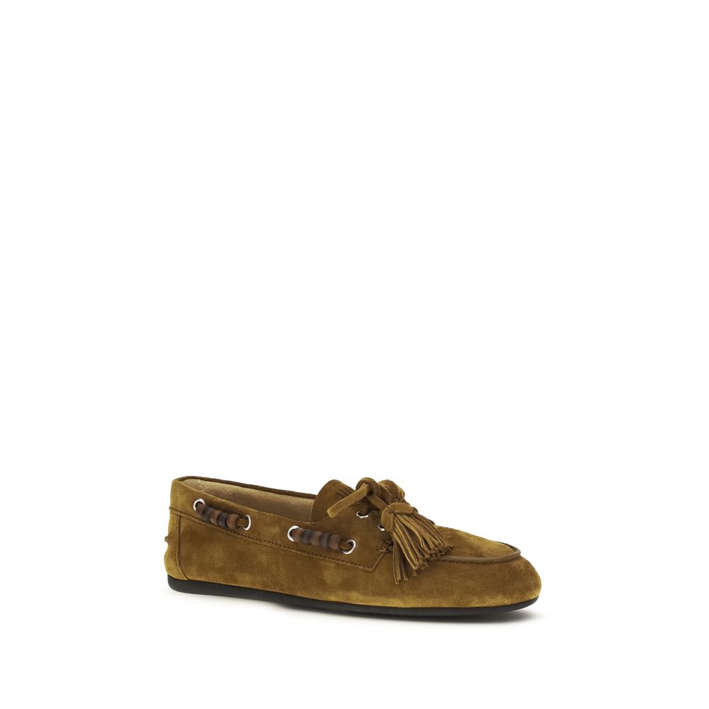 Miu Miu Mocasines sin cordones de piel de becerro beige Bos Taurus