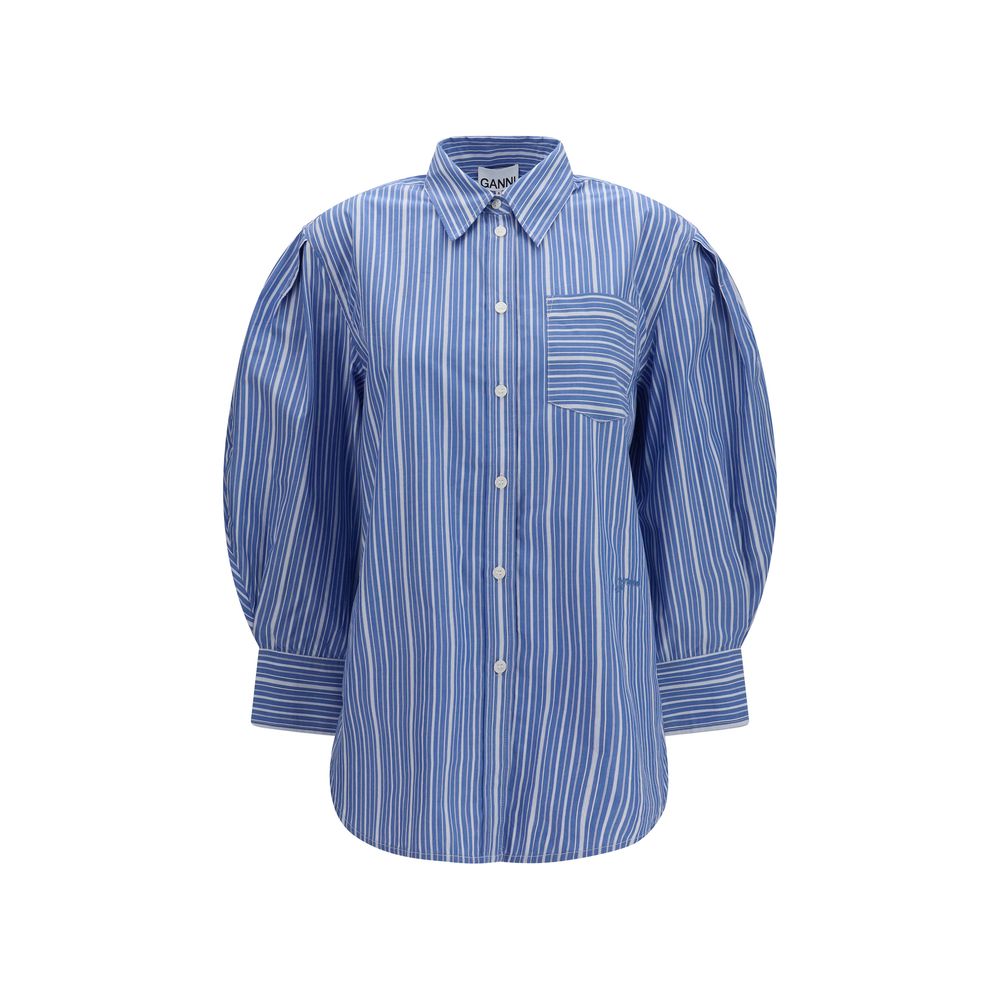 Ganni Blue Cotton Shirt