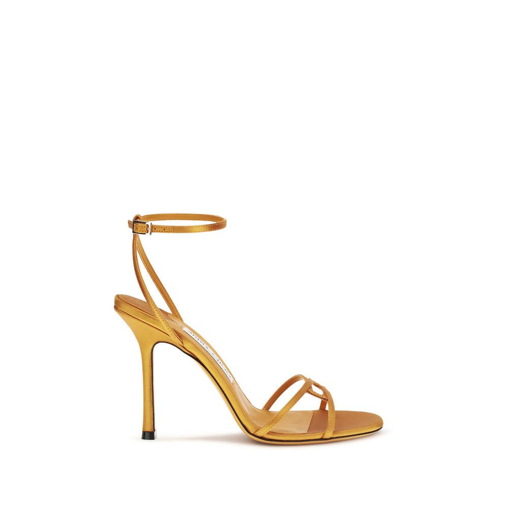 Sandales Jimmy Choo à talons aiguilles en soie orange