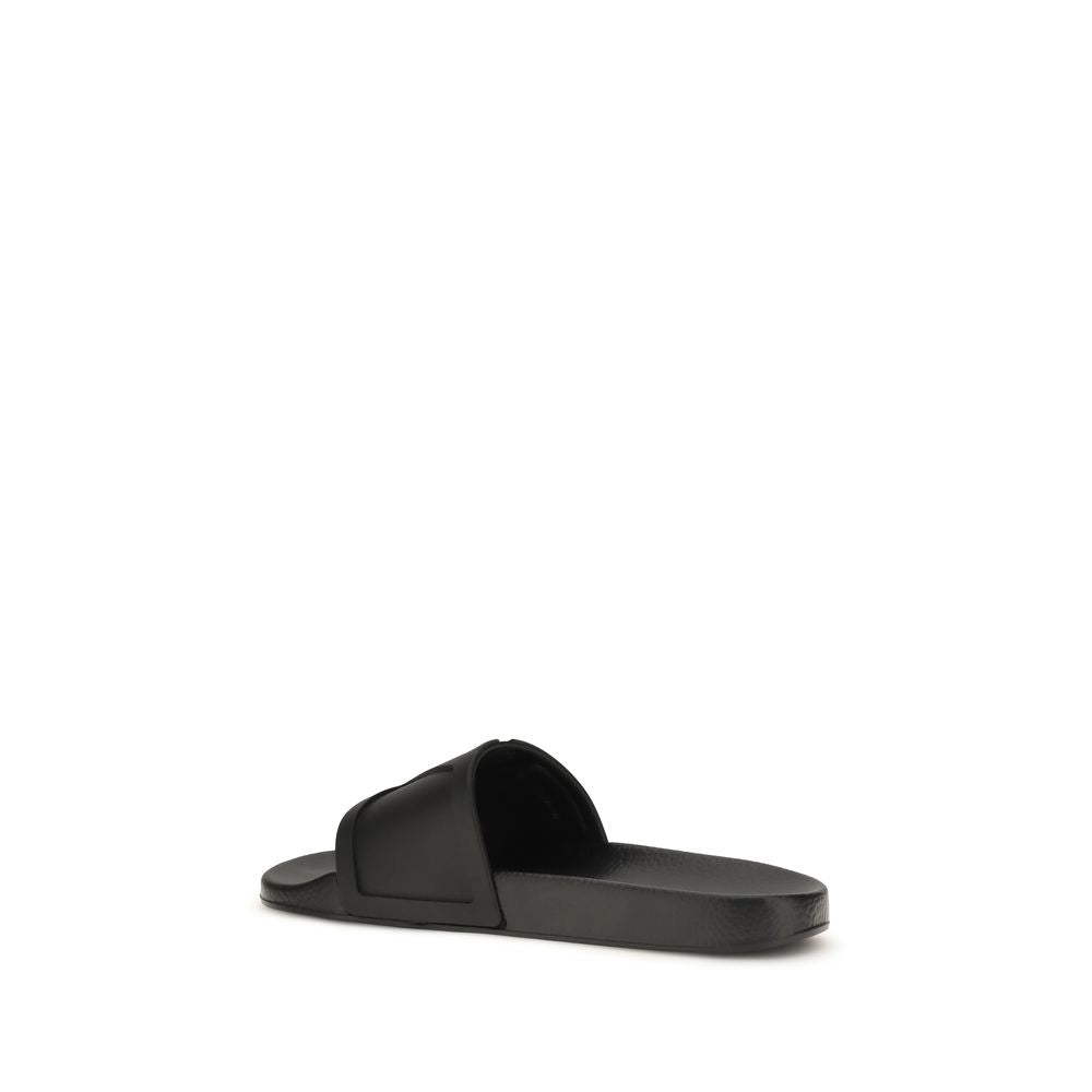 Sandalias planas de goma negras Valentino Garavani
