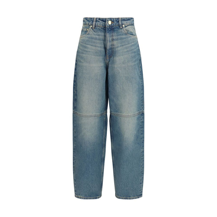 Ganni Blue Cotton Tapered Jeans
