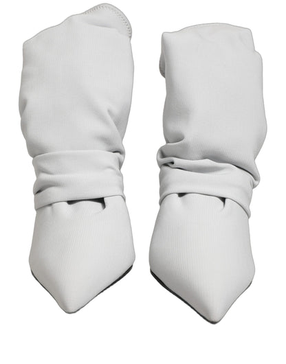 Dolce & Gabbana Gray Stretch Socks Heels Ankle Boots Shoes