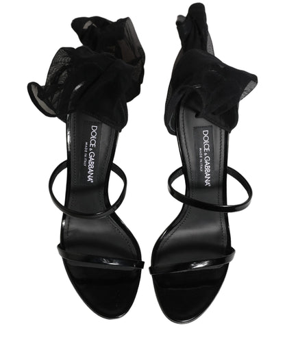 Dolce & Gabbana Black Stiletto Sandals Socks High Boots Shoes