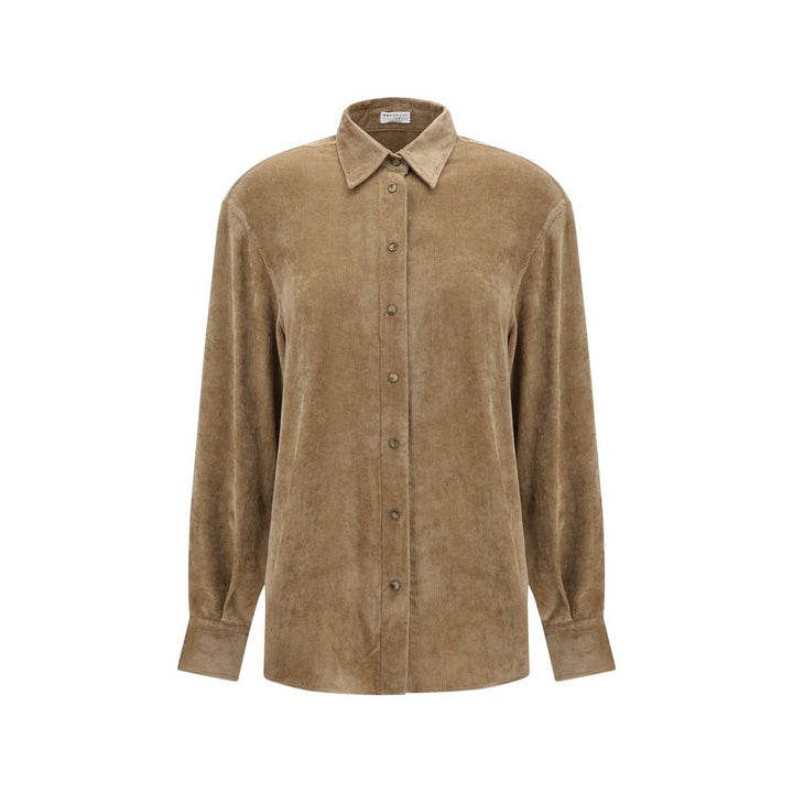 Brunello Cucinelli Beige Viscose Dress Shirt