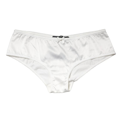 Culotte taille moyenne en soie stretch blanche Dolce & Gabbana