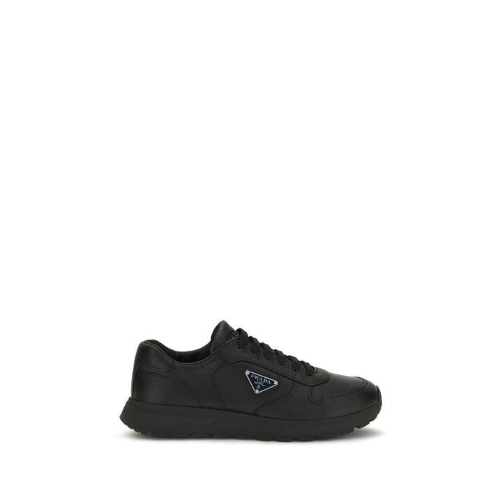 Prada Black Calf Leather Bos Taurus Athletic Sneakers