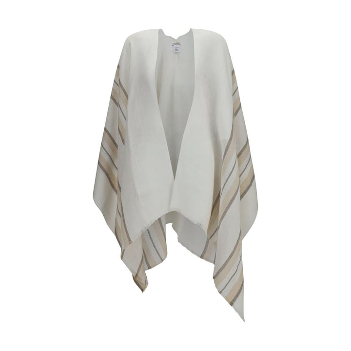 Brunello Cucinelli Beige Linen Poncho