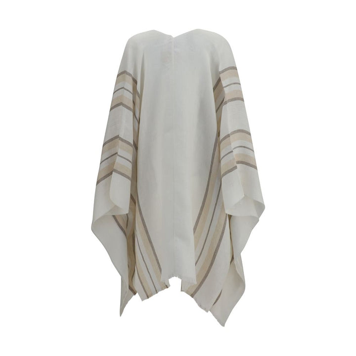 Brunello Cucinelli Beige Linen Poncho