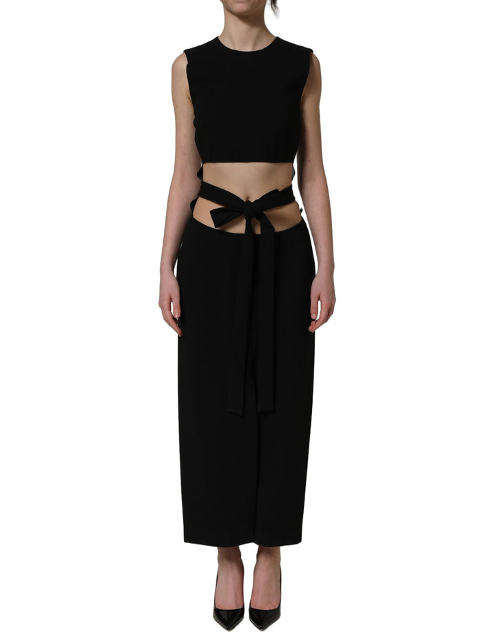 Dolce & Gabbana Black Cut Out Detail Sleeveless Maxi Dress
