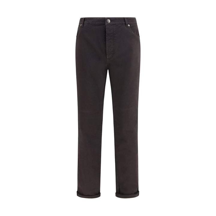 Brunello Cucinelli Brown Cotton Relaxed Fit Jeans