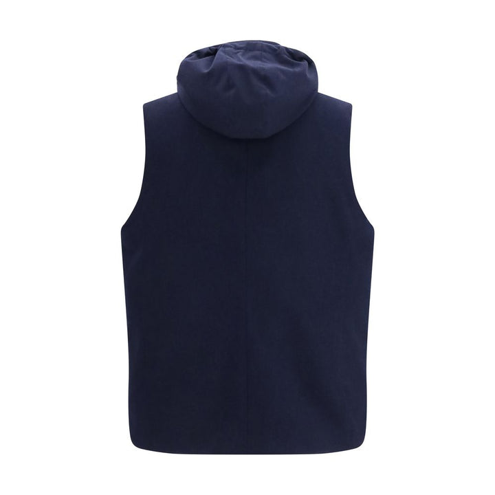 Brunello Cucinelli Blue Wool Oves Aries Sleeveless Jacket