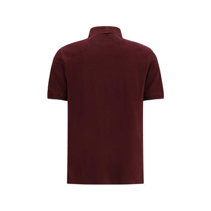 Brunello Cucinelli Bordeaux Cotton Polo Shirt