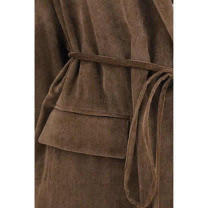 Brunello Cucinelli Brown Viscose Full-Length Jacket
