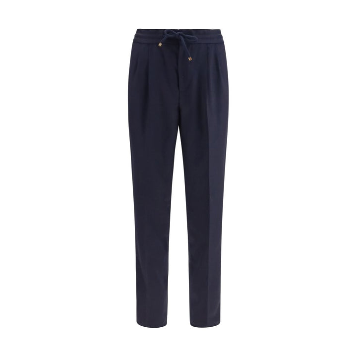 Brunello Cucinelli Blue Wool Oves Aries Casual Pants