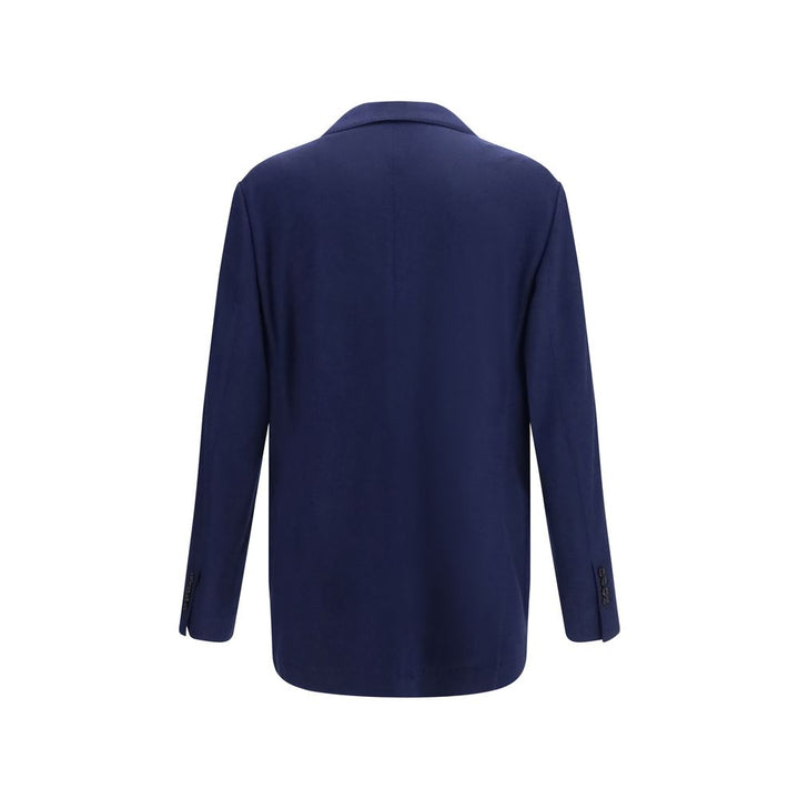 Brunello Cucinelli Blue Cashmere Full-Length Jacket