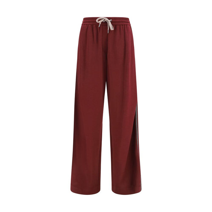 Brunello Cucinelli Bordeaux Cotton Athletic Pants