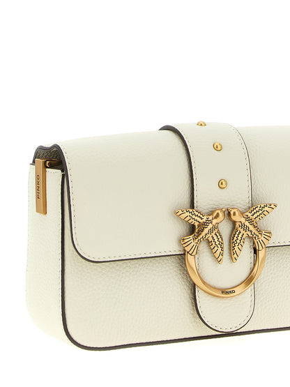 PINKO White Goatskin Crossbody Bag