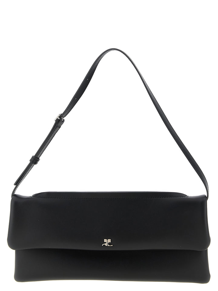 Courrèges Black Cowhide Clutch Bag