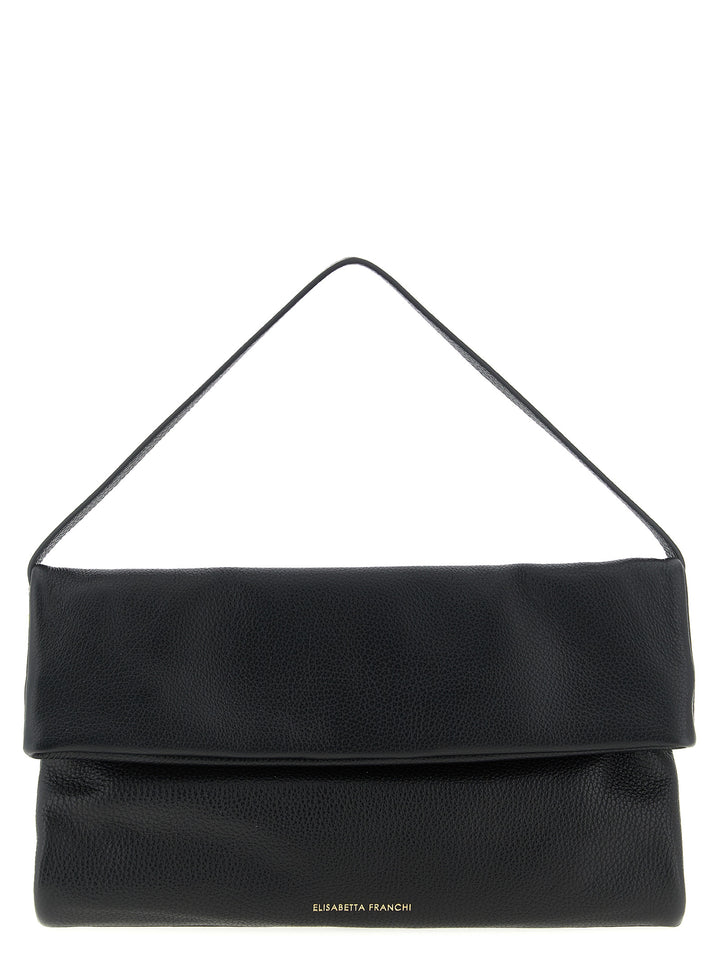 Elisabetta Franchi Black Calfskin Shoulder Bag