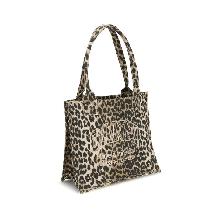 Ganni Brown Cotton Shoulder Bag