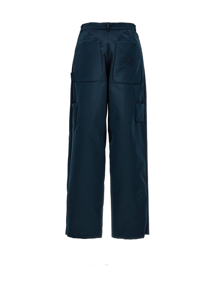 Etro Blue Polyester Cargo Pants