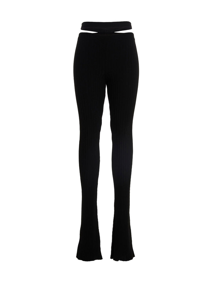 ANDREĀDAMO Black Viscose Flared Pants