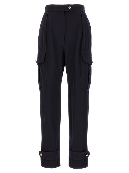 Alexander McQueen Blue Wool Cargo Pants