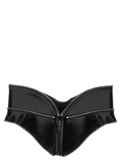 Alexander McQueen Black Leather Regular Belt