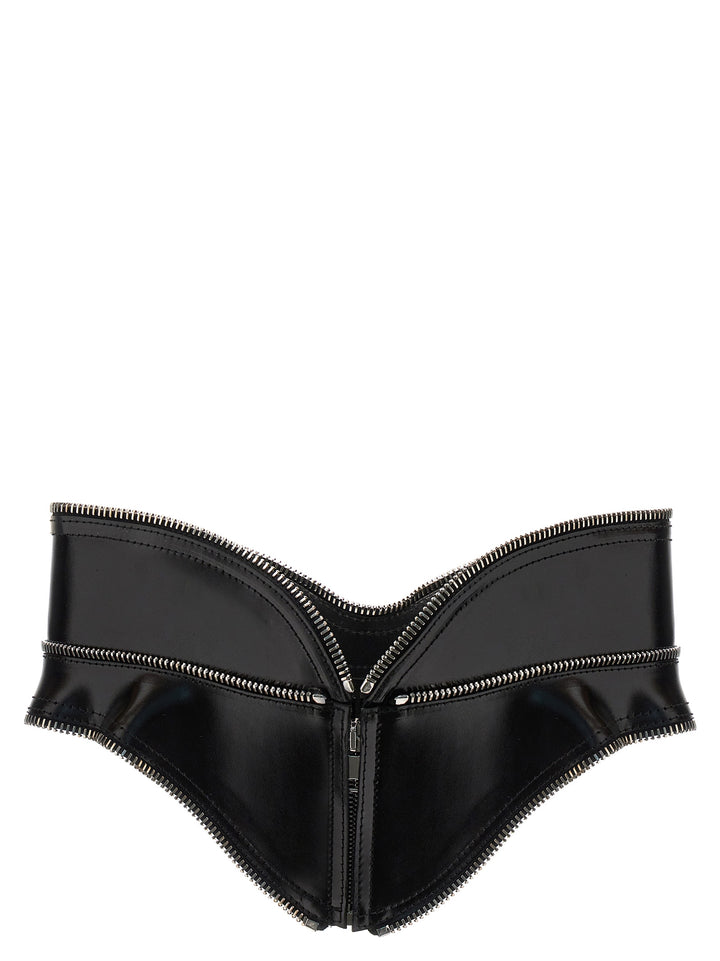 Alexander McQueen Black Leather Regular Belt