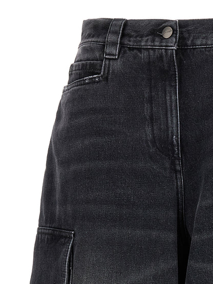 Palm Angels Gray Cotton Cargo Shorts