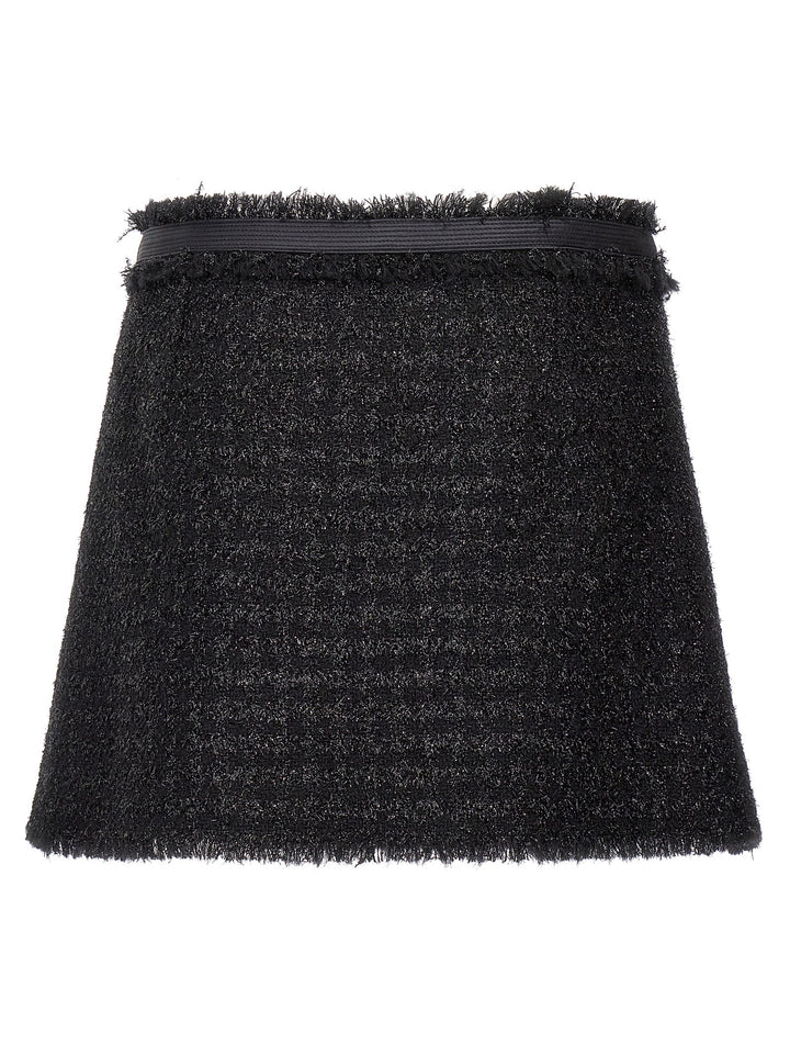 Versace Black Virgin Wool Long Skirt