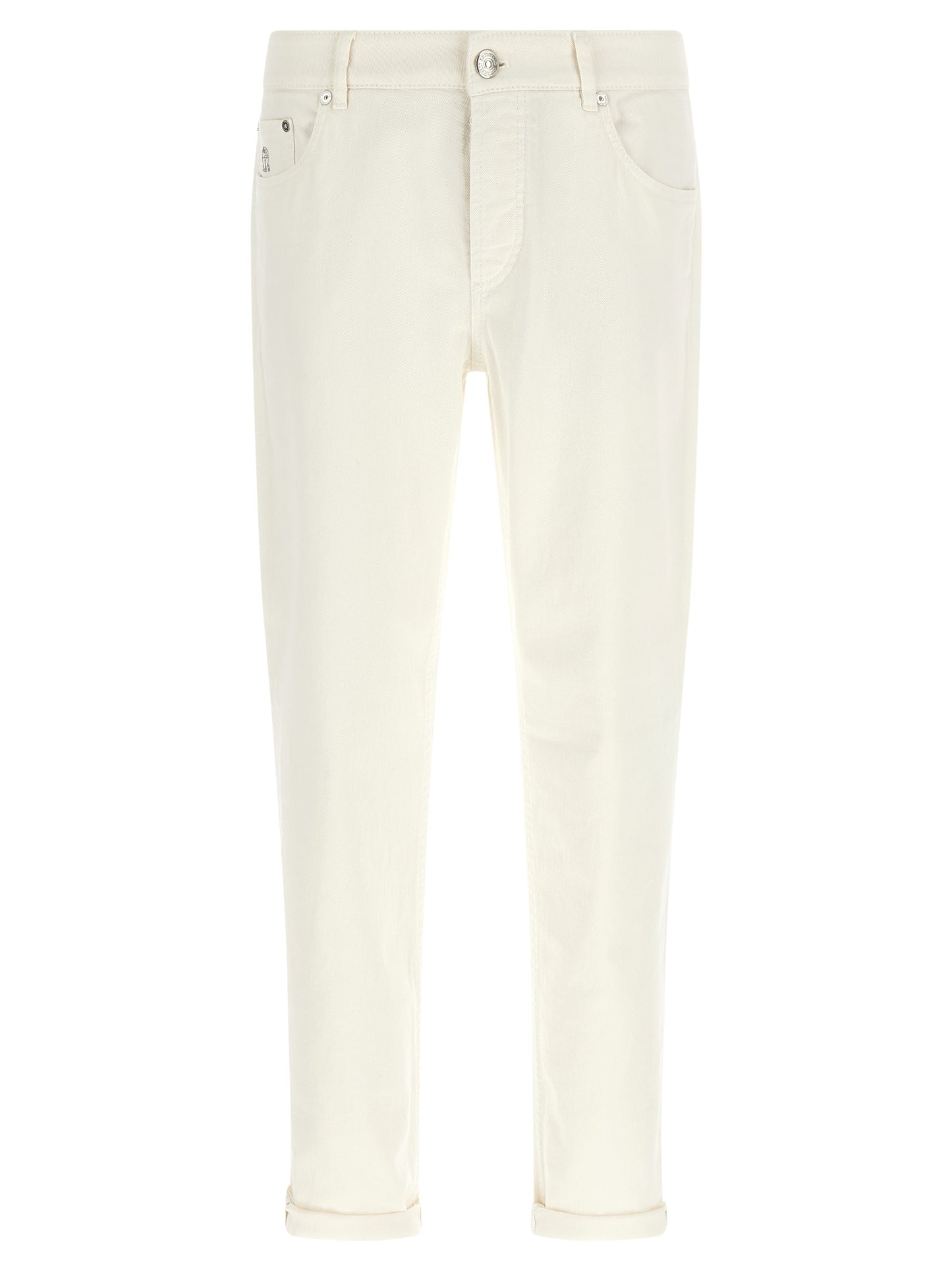 Brunello Cucinelli White Cotton Jeans Denim