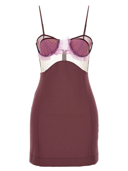 Nensi Dojaka Purple Viscose Short Dress