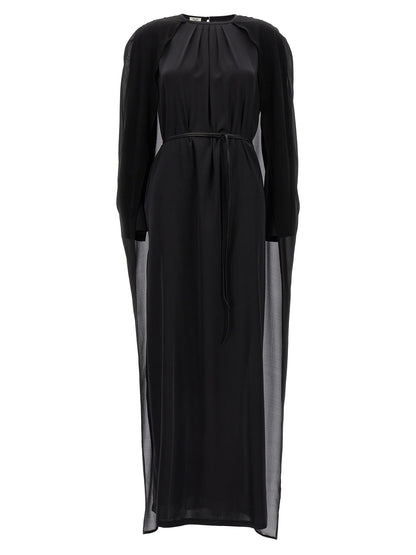 DI.LA3 PARI' Black Silk Long Dress