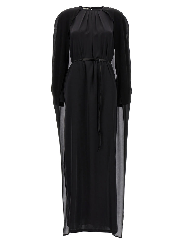 DI.LA3 PARI' Black Silk Long Dress