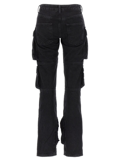 The Attico Black Cotton Cargo Pants