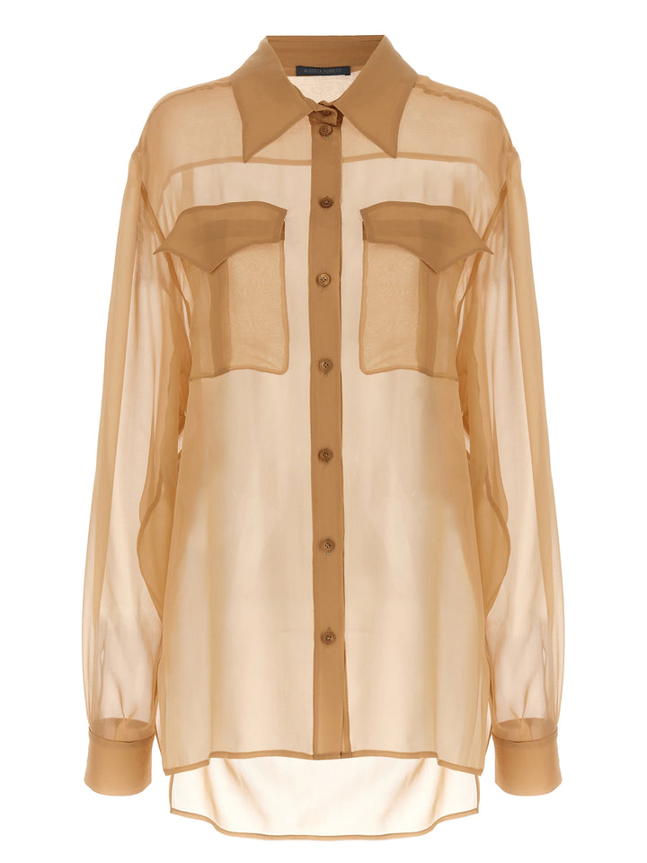 Alberta Ferretti Beige Silk Blouse