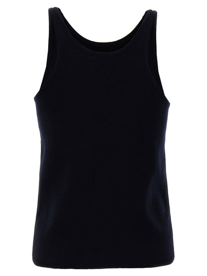 Max Mara Blue Virgin Wool Tank Tops